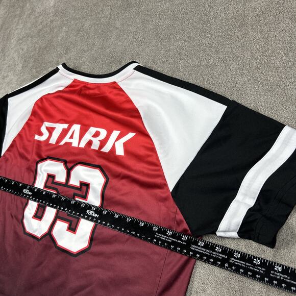 Marvel Shirt Stark Industries Iron Man Tony Stark Our Universe Jersey #63 Large - Picture 5 of 8